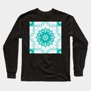 Blue and white abstract pattern background Long Sleeve T-Shirt